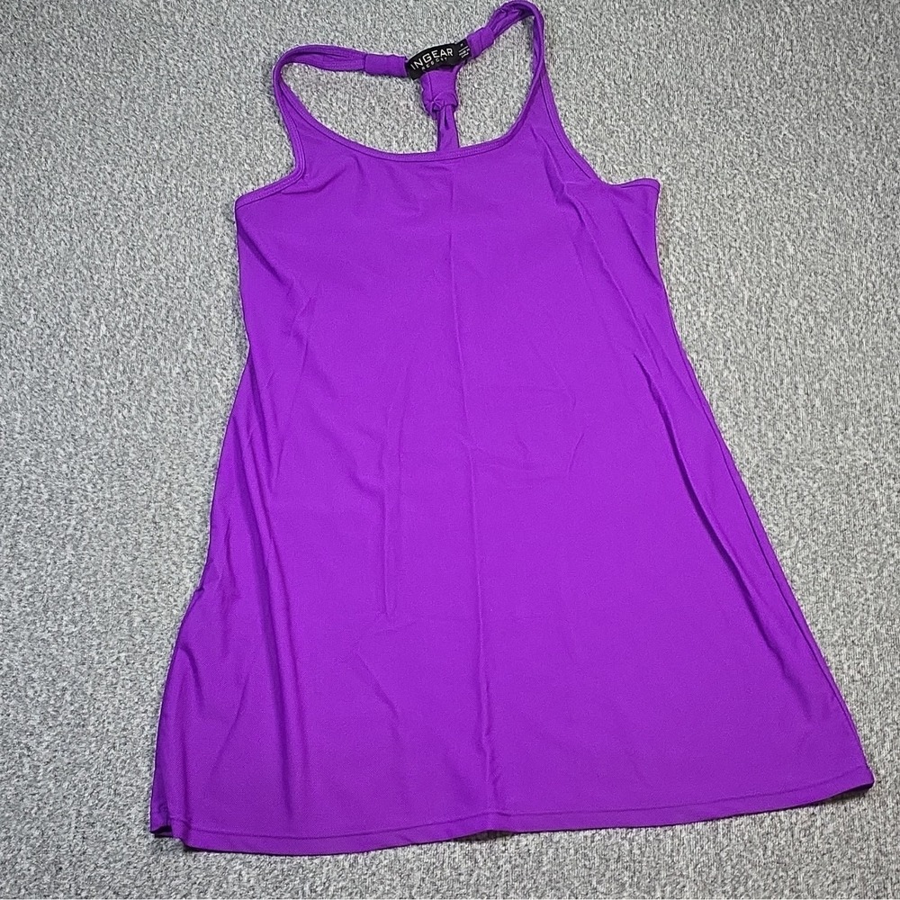 INGEAR Women's Purple Solid Racerback Swimdress, Size M Regular